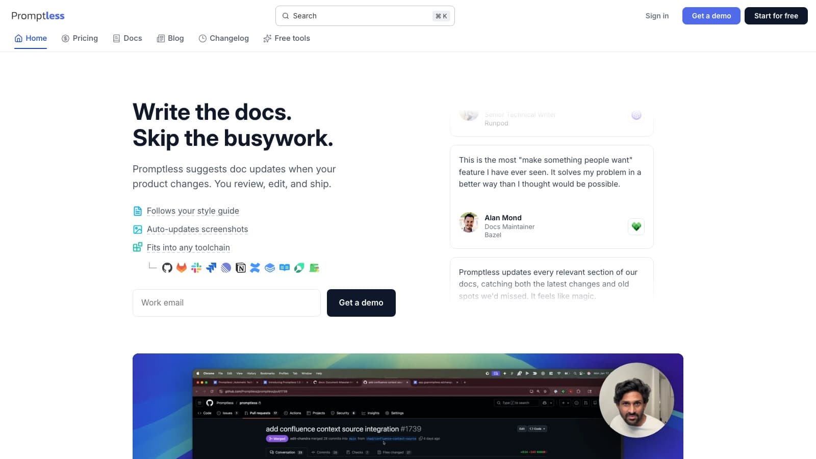Promptless homepage